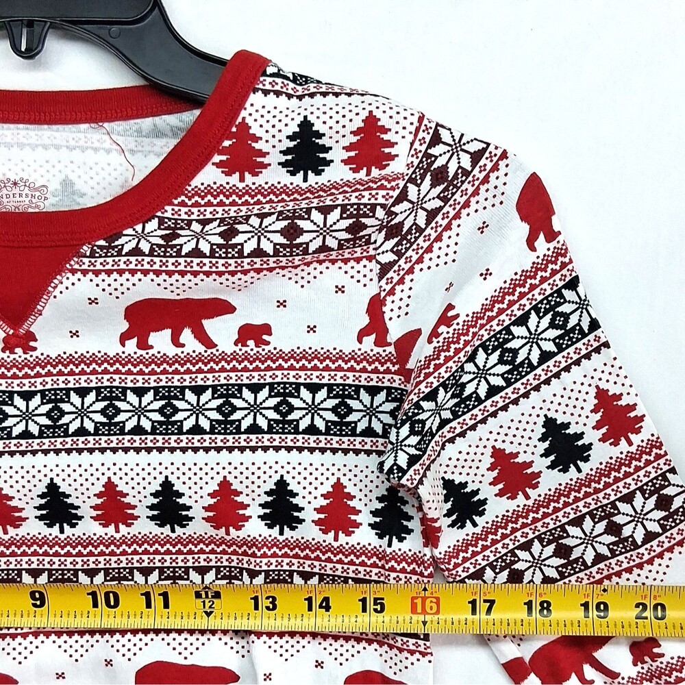 Wondershop Womens S 2 Pc Cotton Knit Fair Isle Polar Bear Christmas Pajama Set - Picture 5 of 9